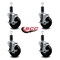 Service Caster 4'' Soft Rubber Swivel 1-1/4'' Expanding Stem Caster Set with Brake, 4PK SCC-EX20S414-SRS-TLB-114-4 - alternate 4